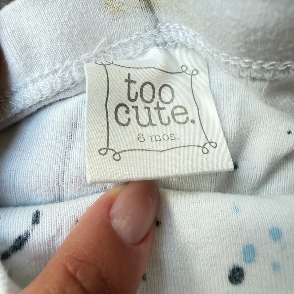 Cream & Blue Splatter-Print Kids Set - Picture 12 of 12